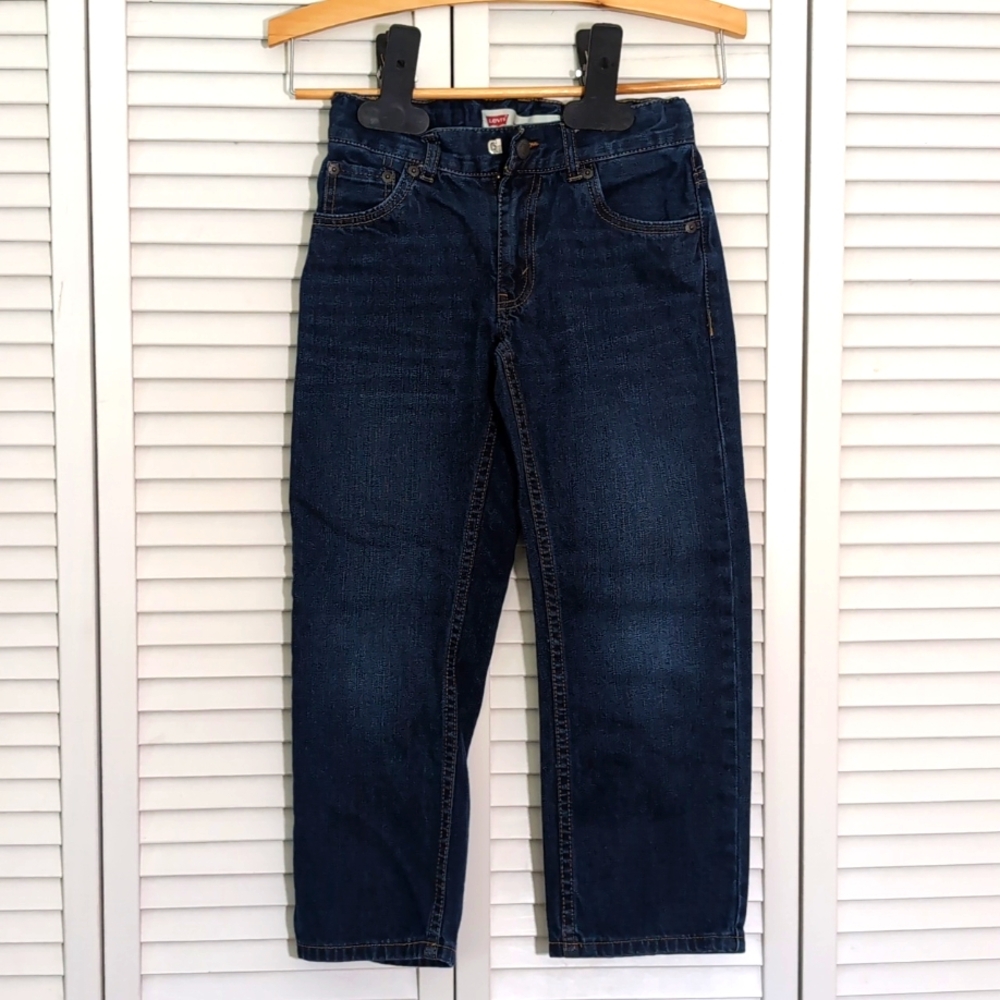 Levi 505 Kids Jeans Size 8 Regular Adjustable Waist Straight Leg